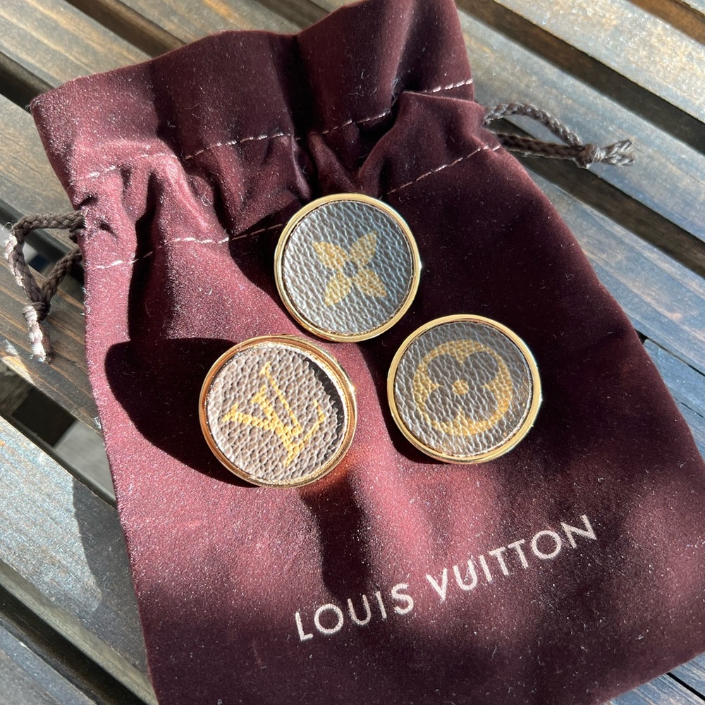 Louis Vuitton 3 Logo Monogram Brooches